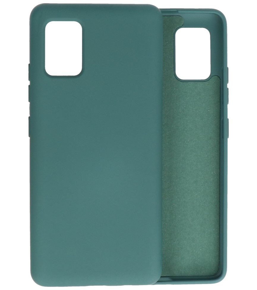 Estuche de TPU en color de moda Samsung Galaxy A51 5G Verde oscuro