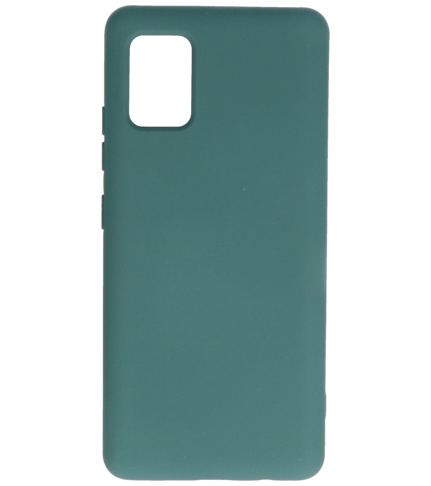 Estuche de TPU en color de moda Samsung Galaxy A51 5G Verde oscuro