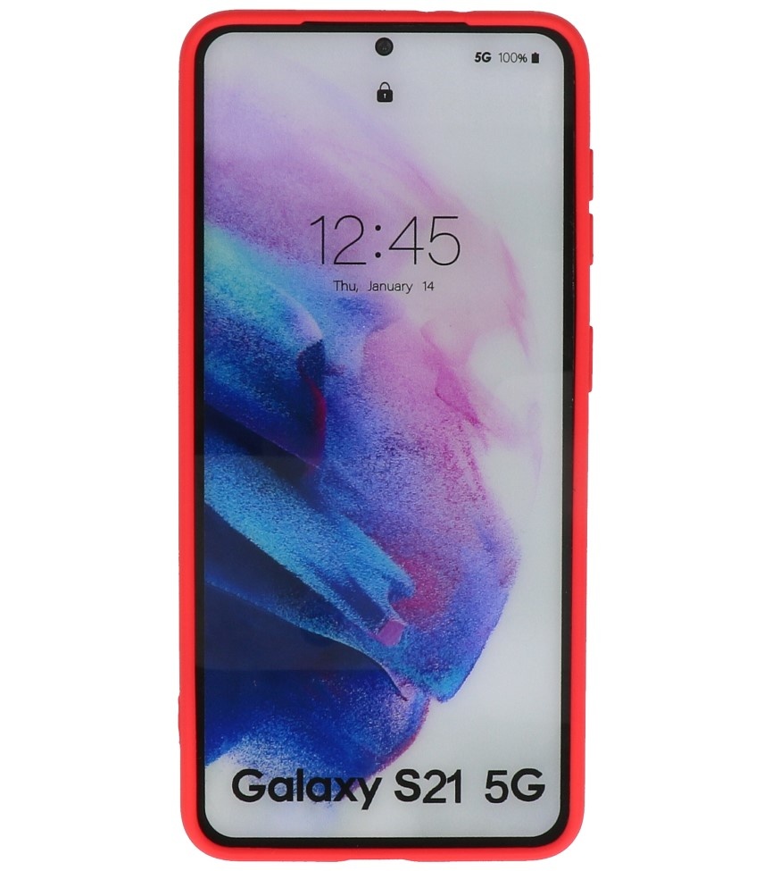 Mode Farve TPU Cover Samsung Galaxy S21 Rød