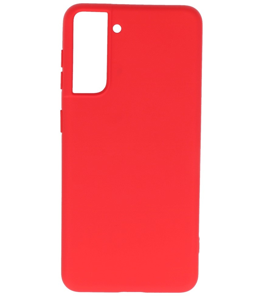 Mode Farve TPU Cover Samsung Galaxy S21 Rød