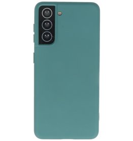 Custodia in TPU di colore moda spesso 2,0 mm per Samsung Galaxy S21 verde scuro