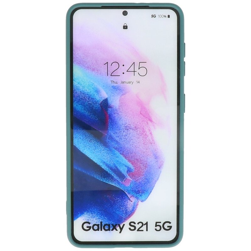 Custodia in TPU colore moda Samsung Galaxy S21 verde scuro