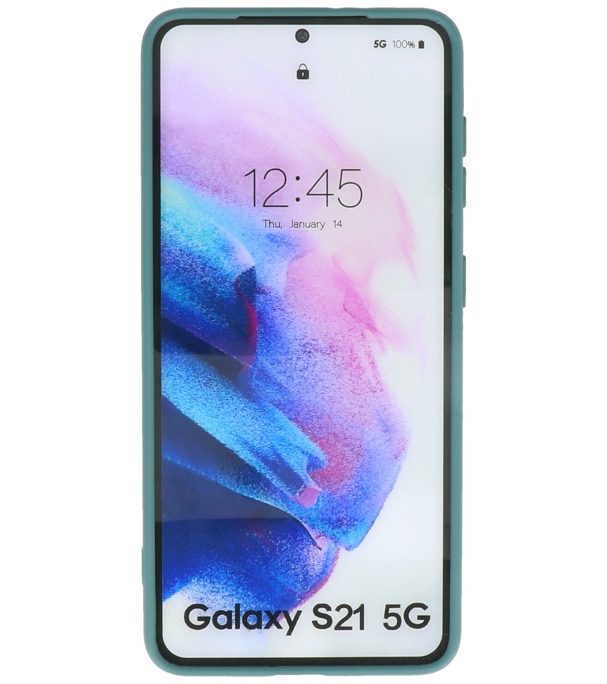 Custodia in TPU colore moda Samsung Galaxy S21 verde scuro