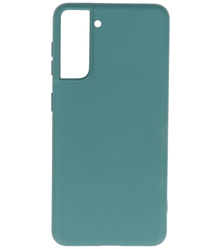 Fashion Color TPU Hoesje Samsung Galaxy S21 Donker Groen