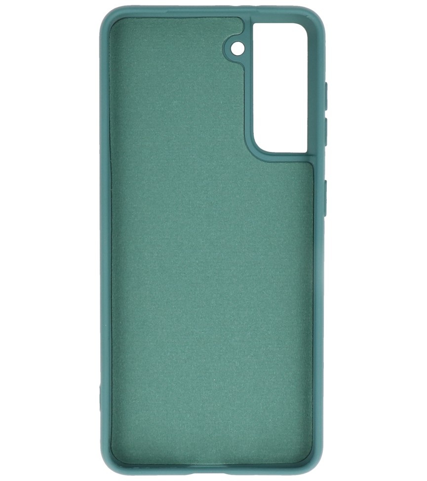 Fashion Color TPU Hoesje Samsung Galaxy S21 Donker Groen