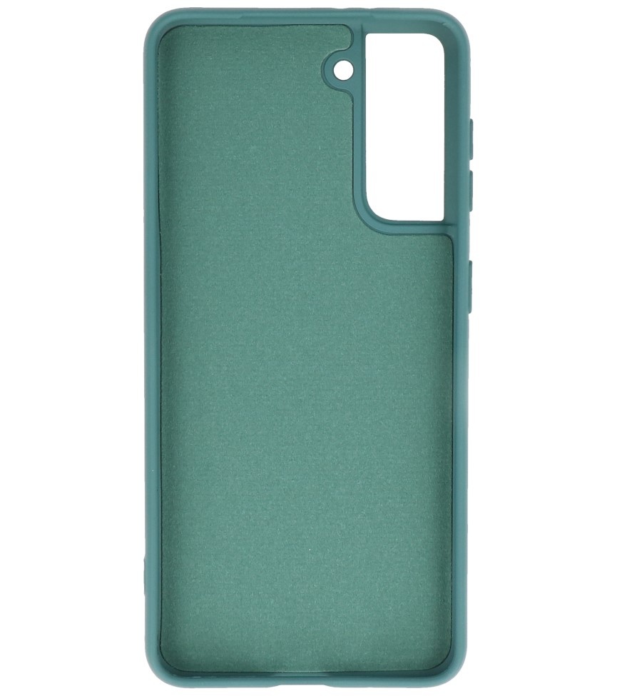 Mode farve TPU taske Samsung Galaxy S21 mørkegrøn