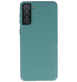 Custodia in TPU di colore moda spesso 2,0 mm per Samsung Galaxy S21 Plus verde scuro