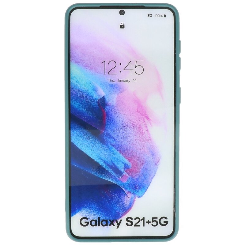 Fashion Color TPU Hoesje Samsung Galaxy S21 Plus D. Groen