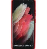 Fashion Color TPU Hoesje Samsung Galaxy S21 Ultra Rood