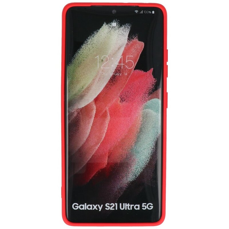 Fashion Color TPU Hoesje Samsung Galaxy S21 Ultra Rood