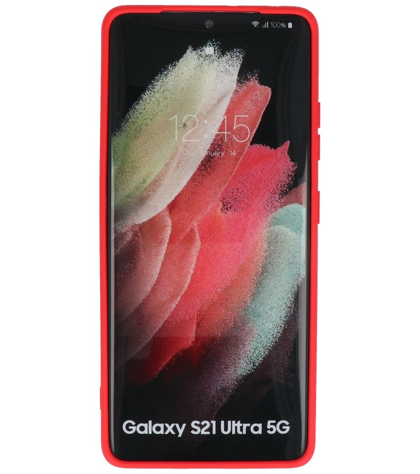 Estuche de TPU en color de moda Samsung Galaxy S21 Ultra Rojo