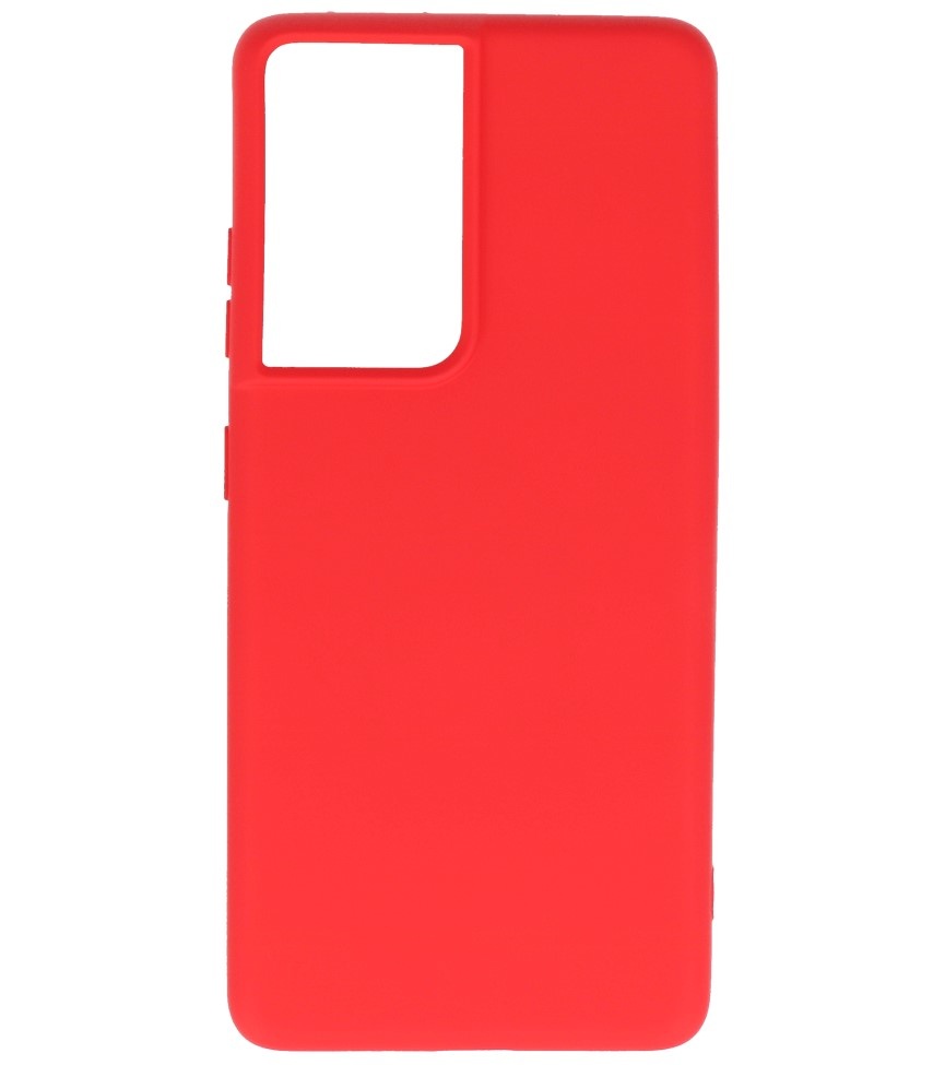 Estuche de TPU en color de moda Samsung Galaxy S21 Ultra Rojo