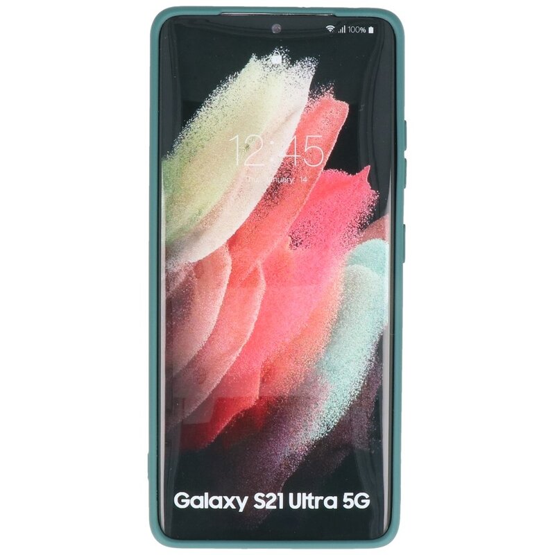 Fashion Color TPU Case Samsung Galaxy S21 Ultra D. Green