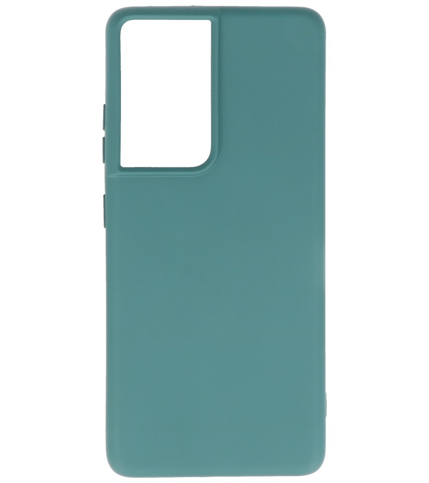 Fashion Color TPU Case Samsung Galaxy S21 Ultra D. Green