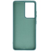 Fashion Color TPU Hoesje Samsung Galaxy S21 Ultra D. Groen