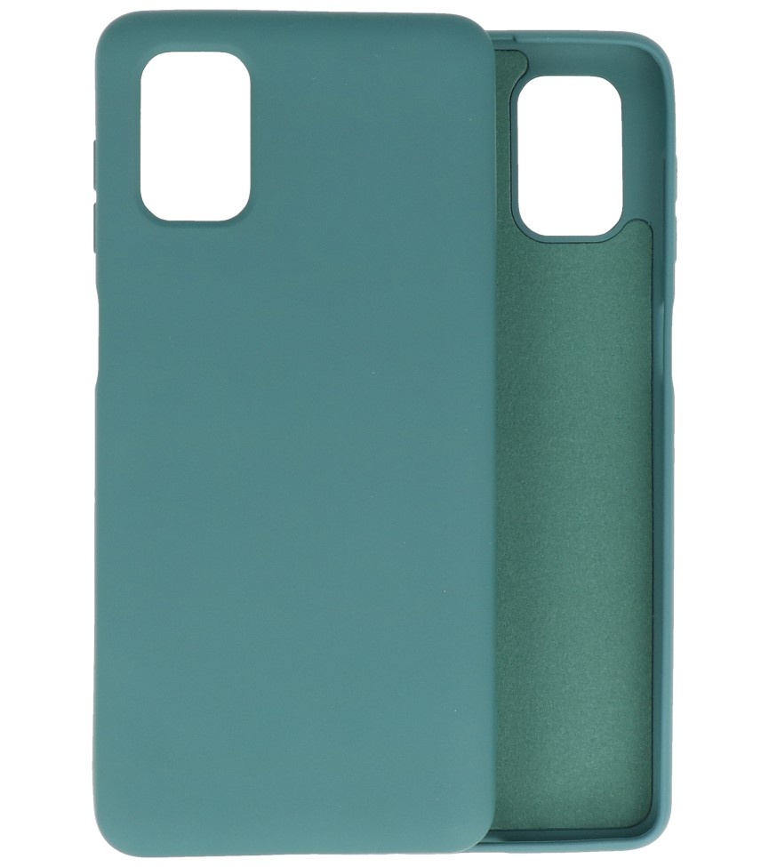 Carcasa de TPU Color Moda para Samsung Galaxy M51 Verde Oscuro