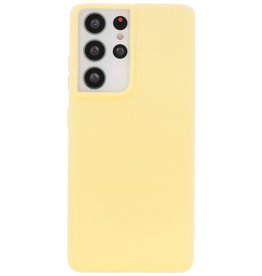 Carcasa de TPU de color de moda gruesa de 2.0 mm para Samsung Galaxy S21 Ultra Amarillo