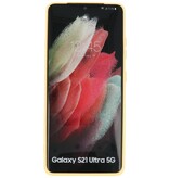 Mode farve TPU taske Samsung Galaxy S21 Ultra Yellow