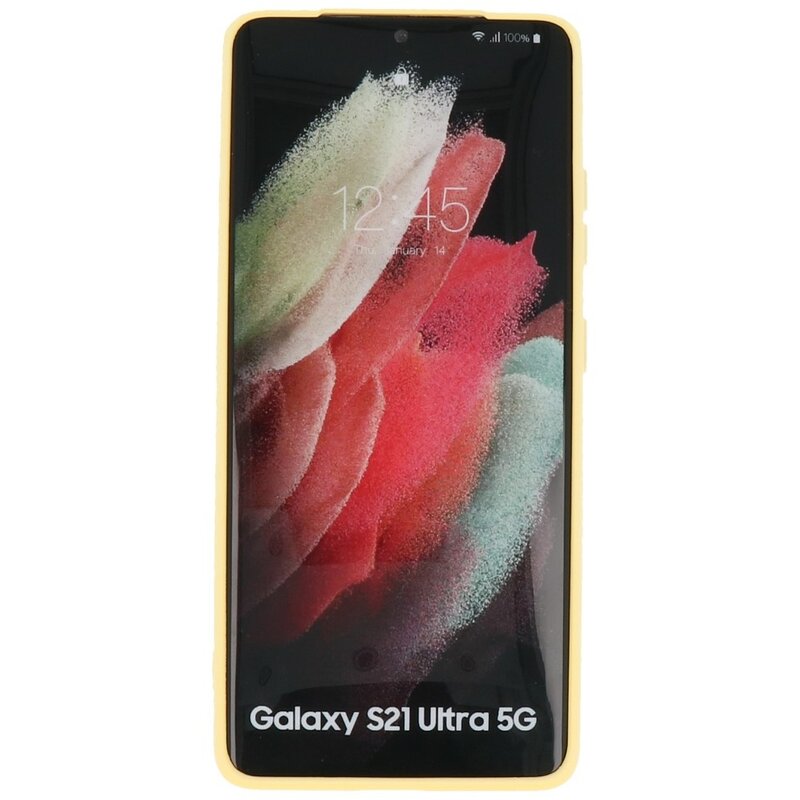 Mode farve TPU taske Samsung Galaxy S21 Ultra Yellow