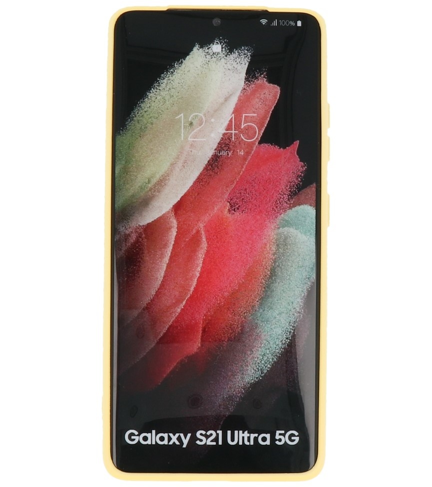 Mode farve TPU taske Samsung Galaxy S21 Ultra Yellow