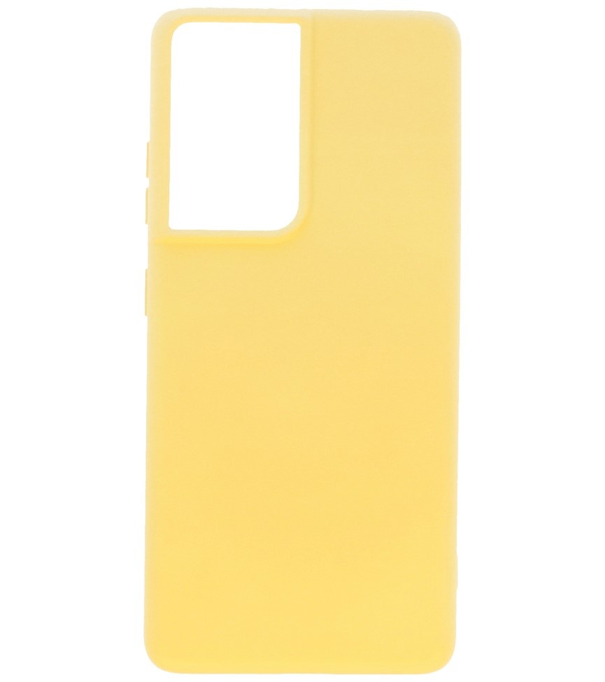 Estuche de TPU en color de moda Samsung Galaxy S21 Ultra Amarillo