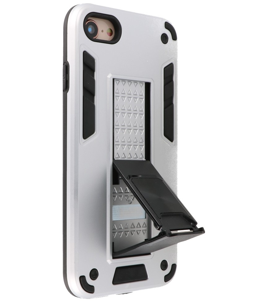 Stand Hardcase Backcover für iPhone SE 2020/8/7 Silber