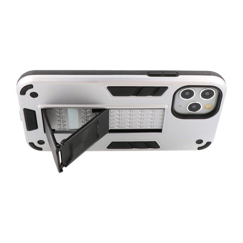 Stand Hardcase Backcover for iPhone 11 Pro Silver