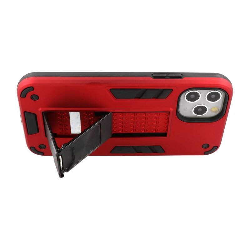 Carcasa trasera rígida Stand para iPhone 11 Pro Rojo