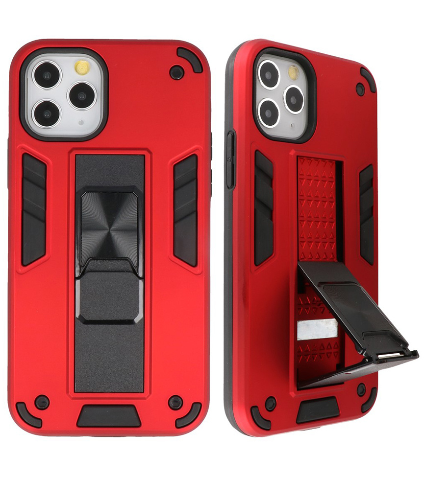 Carcasa trasera rígida Stand para iPhone 11 Pro Rojo