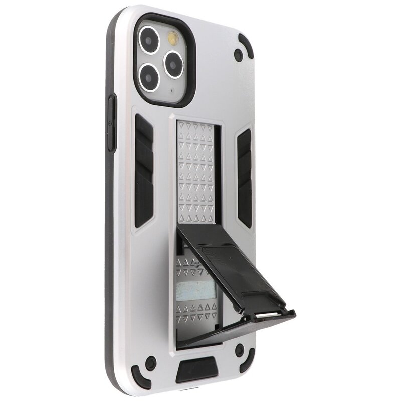 Carcasa trasera rígida Stand para iPhone 11 Pro Max Silver