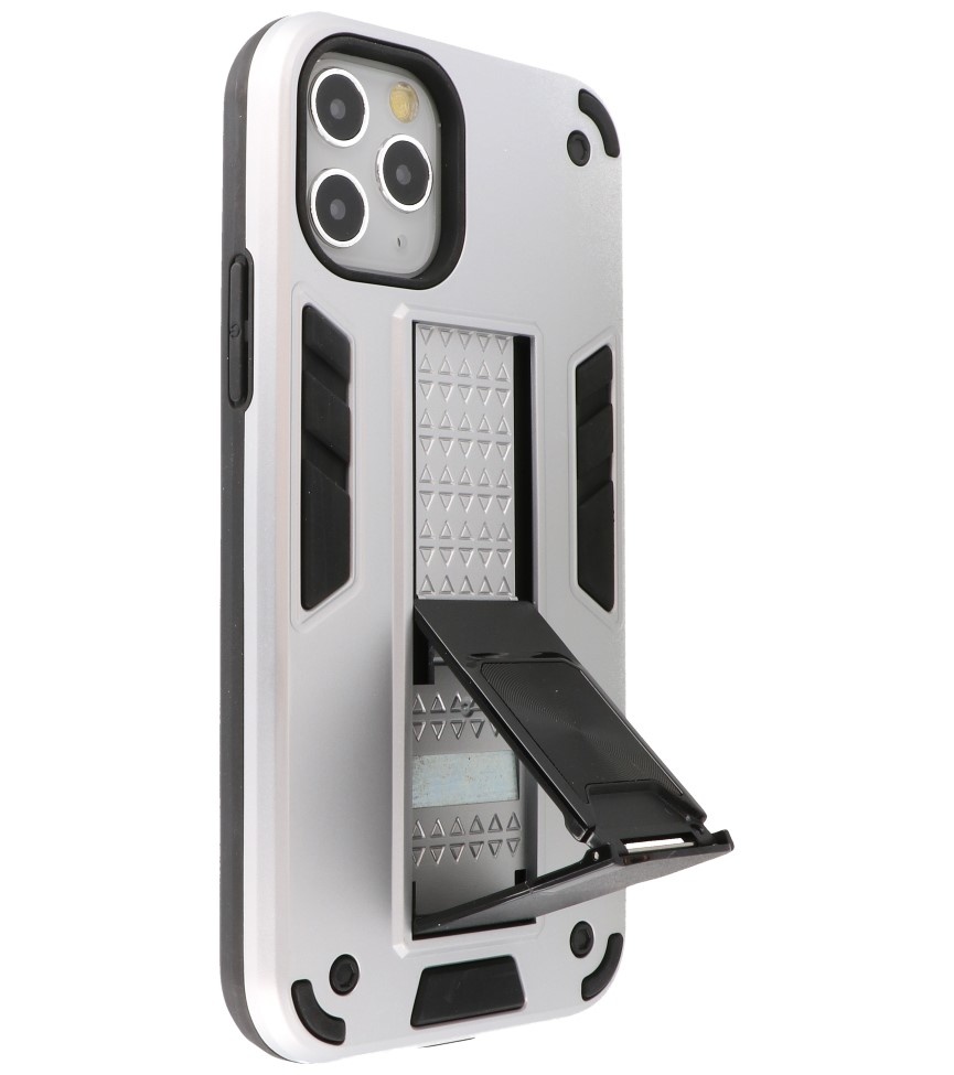 Stand Hardcase Backcover für iPhone 11 Pro Max Silver