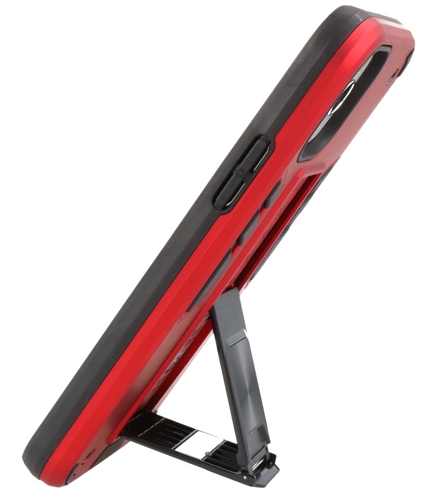 Carcasa trasera rígida Stand para iPhone 11 Pro Max Rojo