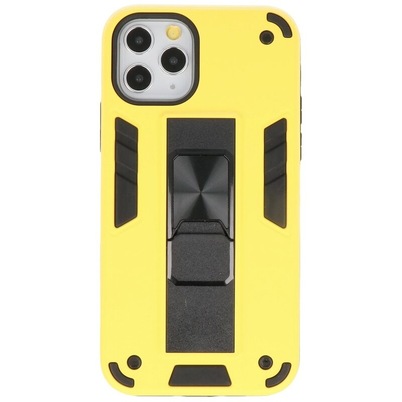 Carcasa trasera rígida Stand para iPhone 11 Pro Max Amarillo