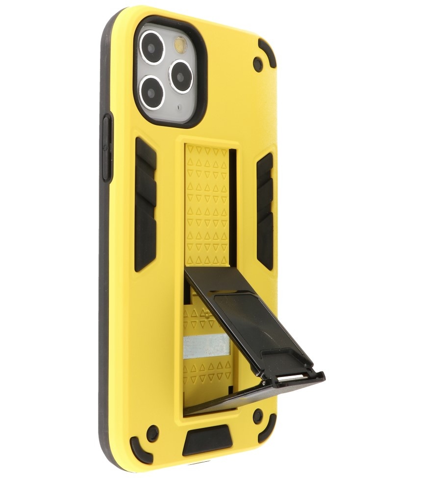 Carcasa trasera rígida Stand para iPhone 11 Pro Max Amarillo