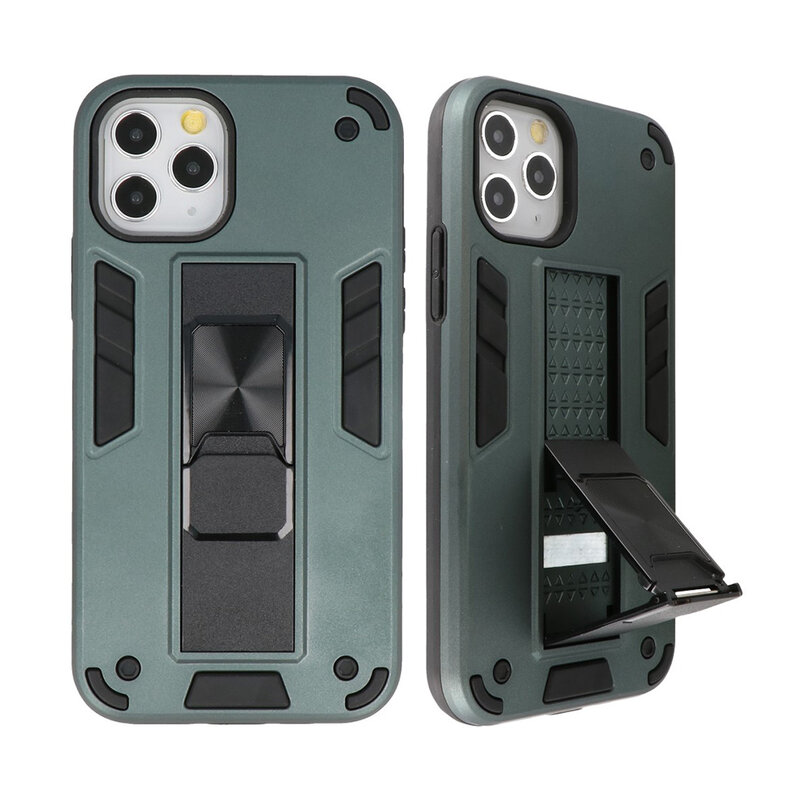 Stand Hardcase Backcover voor iPhone 11 Pro Max Donker Groen