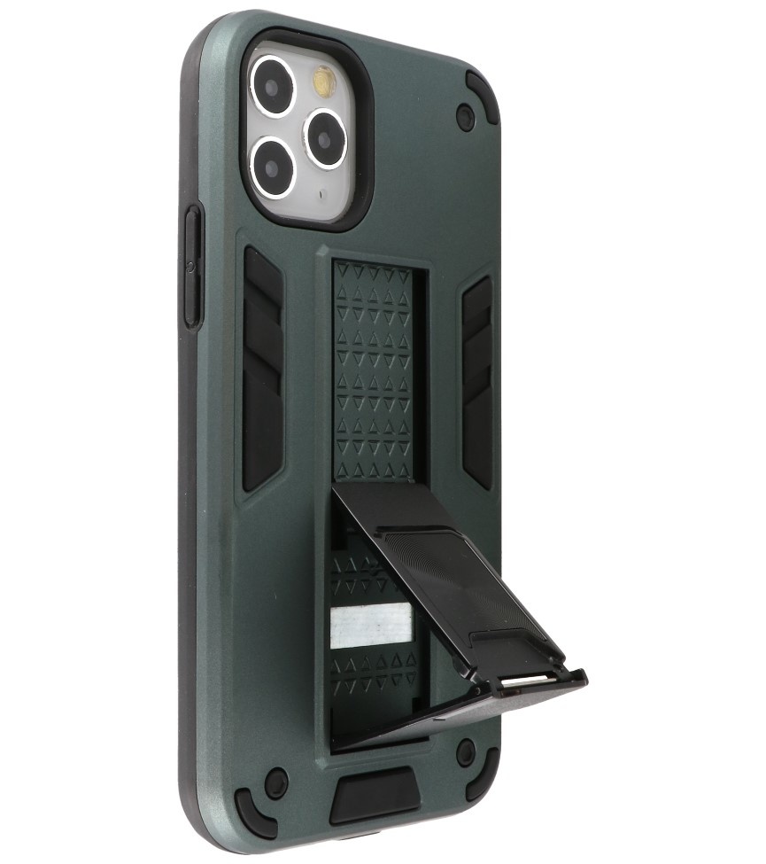 Stand Hardcase Backcover voor iPhone 11 Pro Max Donker Groen