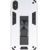 Stand Hardcase Backcover für iPhone X / Xs Silver