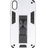 Stand Hardcase Backcover für iPhone X / Xs Silver