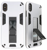 Stand Hardcase Backcover voor iPhone X / Xs Zilver