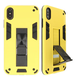 Carcasa trasera rígida Stand para iPhone X / Xs Amarillo