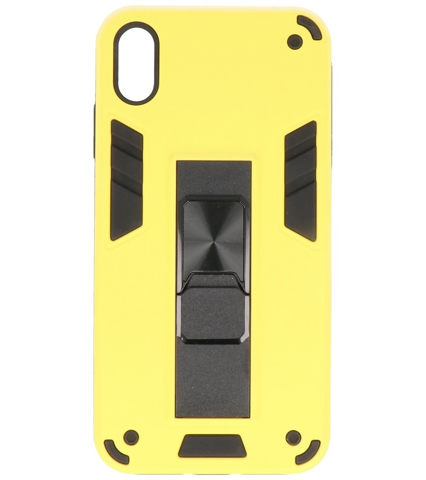 Carcasa trasera rígida Stand para iPhone X / Xs Amarillo