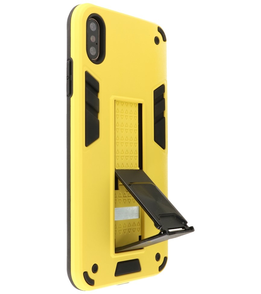 Carcasa trasera rígida Stand para iPhone X / Xs Amarillo