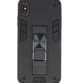 Carcasa trasera rígida Stand para iPhone Xs Max Negro