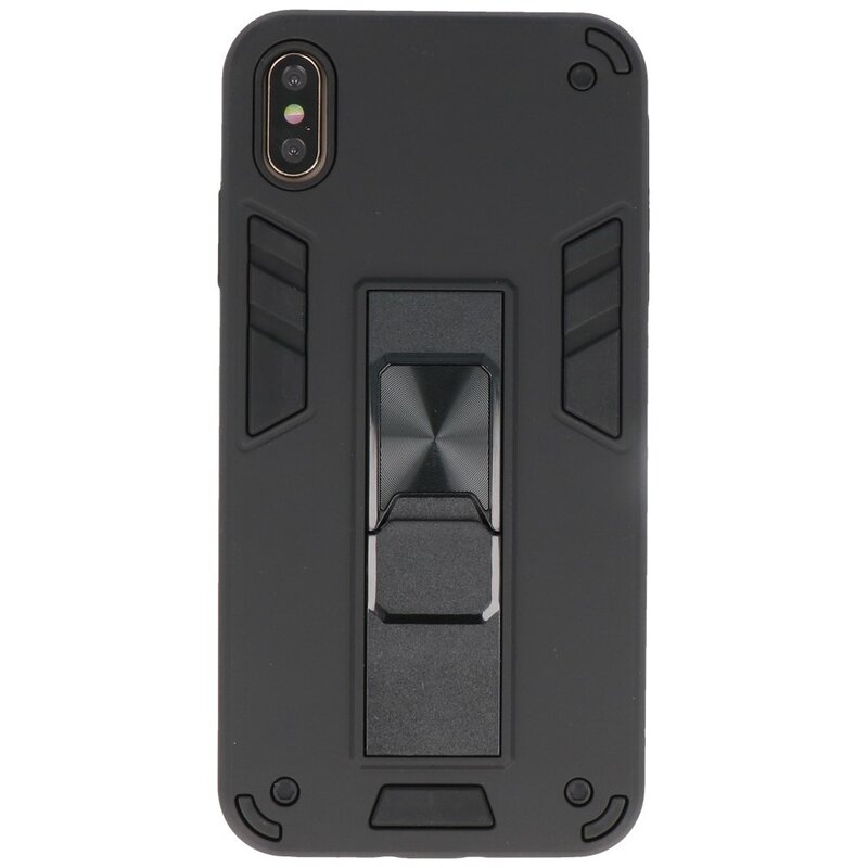 Stand Hardcase Backcover voor iPhone Xs Max Zwart