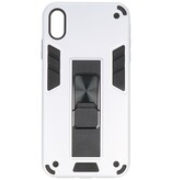 Stand Hardcase Backcover voor iPhone Xs Max Zilver