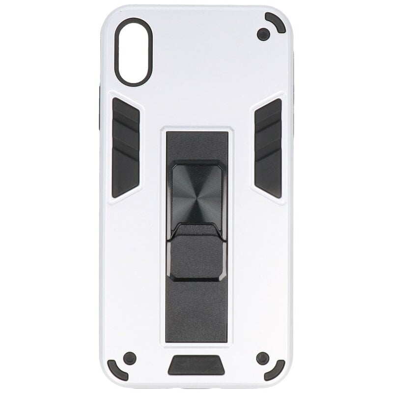 Stand Hardcase Backcover voor iPhone Xs Max Zilver