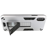 Carcasa trasera rígida Stand para iPhone Xs Max Silver
