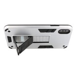 Stand Hardcase Backcover voor iPhone Xs Max Zilver