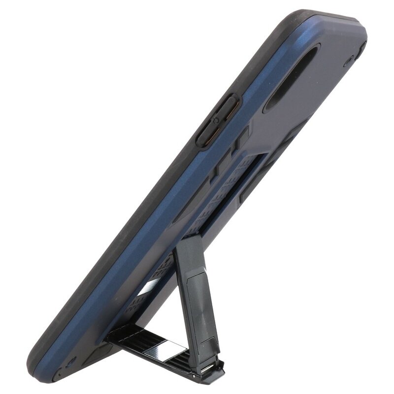 Carcasa trasera rígida Stand para iPhone Xs Max Azul marino