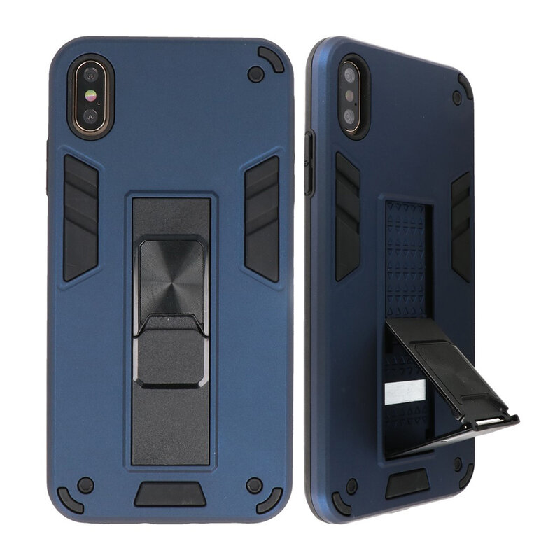 Stand Hardcase Backcover voor iPhone Xs Max Navy